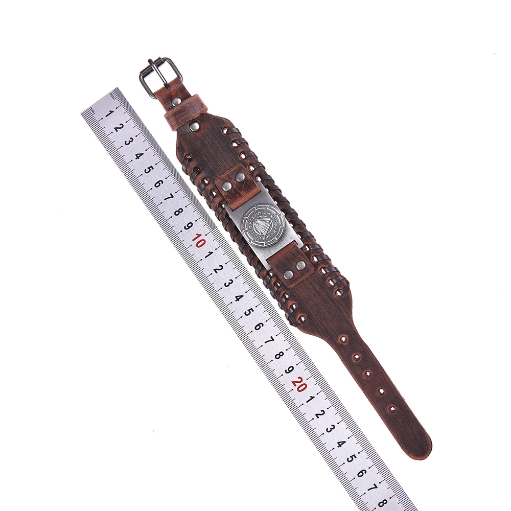 LIKGREAT стиль викингов искусственная кожа мужские брифы Черная Широкая оплетка