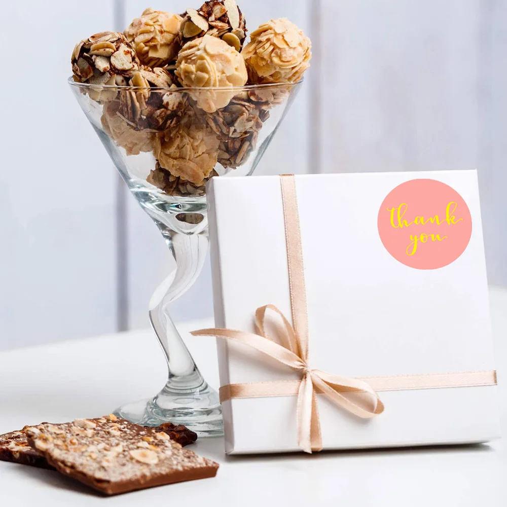 

Qiduo 500pcs Thank You Stickers Scrapbook White Pink Black Gilding Sticker Envelope And Packaging Stamp Stationery Label Sticker