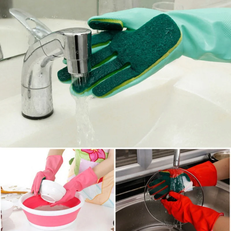 Домашний моющая Чистящая Перчатки Magic силиконовые посудомоечный скребок губка
