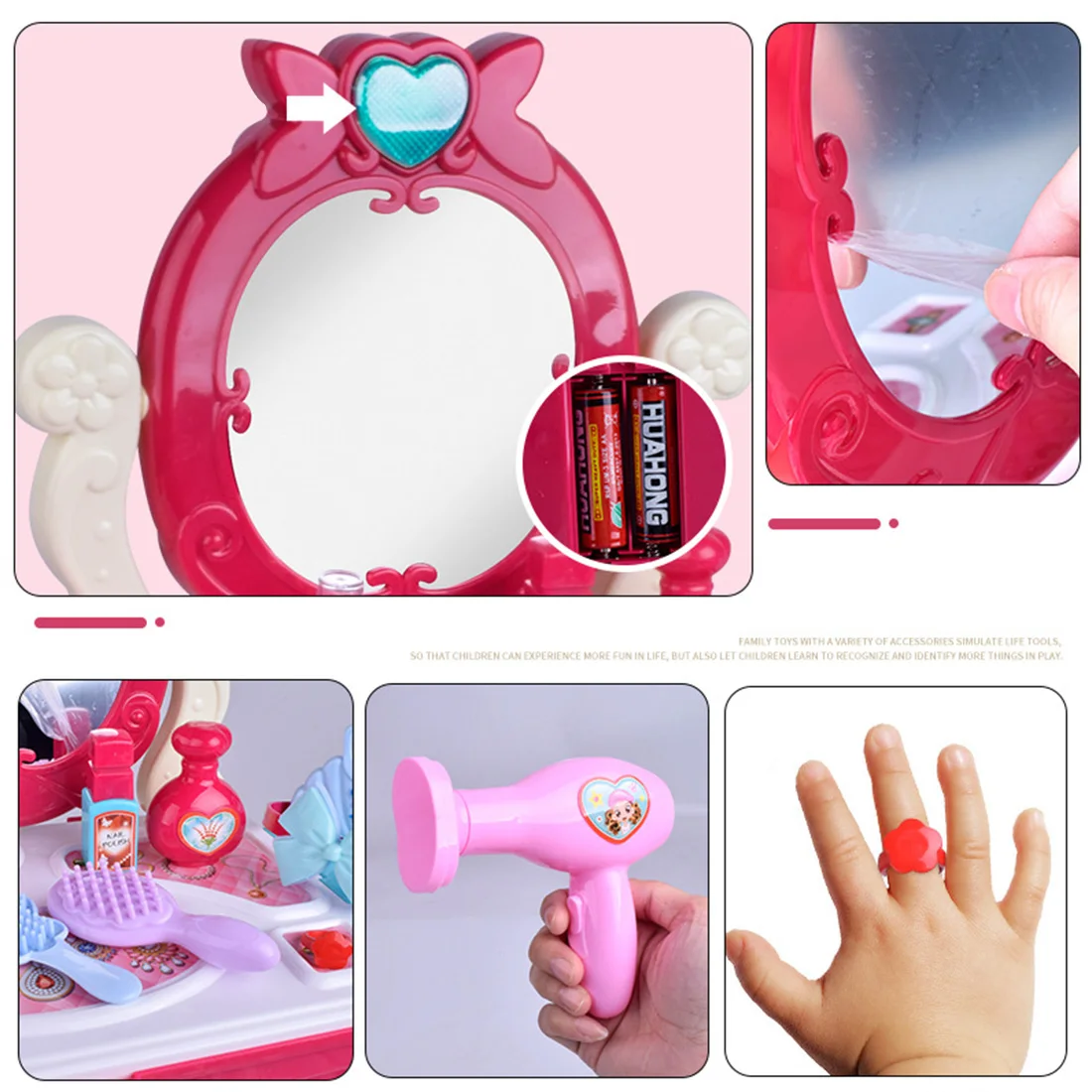 14 шт. детский макияж комплект для ролевых игр туалетный столик чемодан игрушки