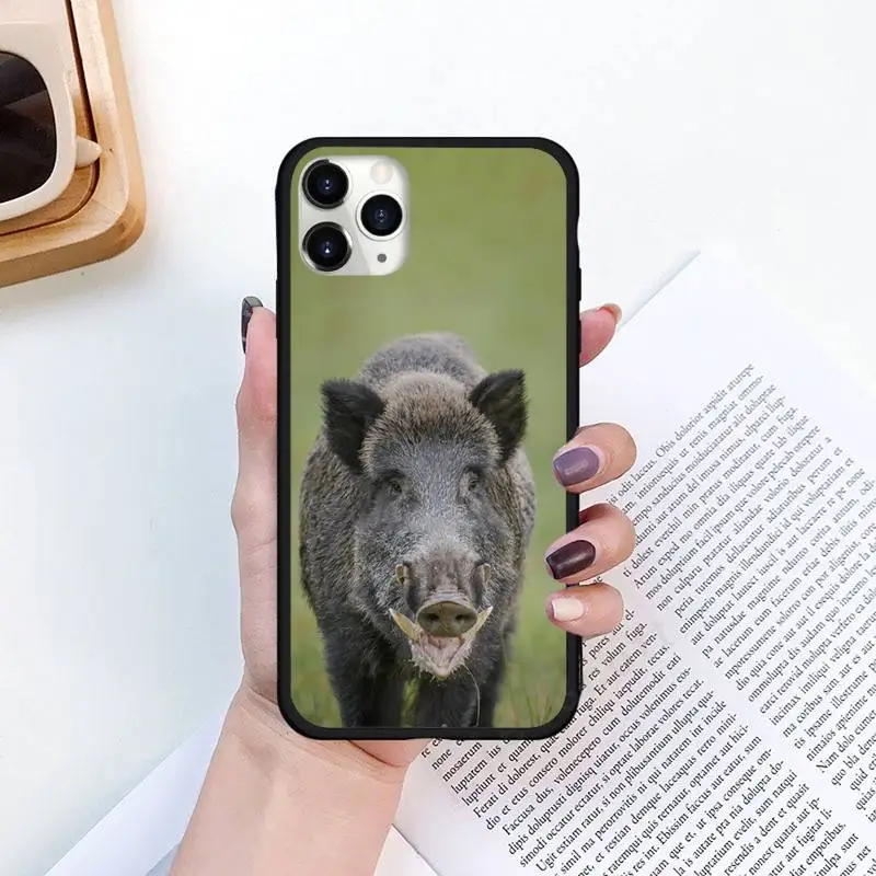 

Horror animal wild boar Phone Case for iPhone 11 12 mini pro XS MAX 8 7 6 6S Plus X 5S SE 2020 XR Luxury brand shell funda
