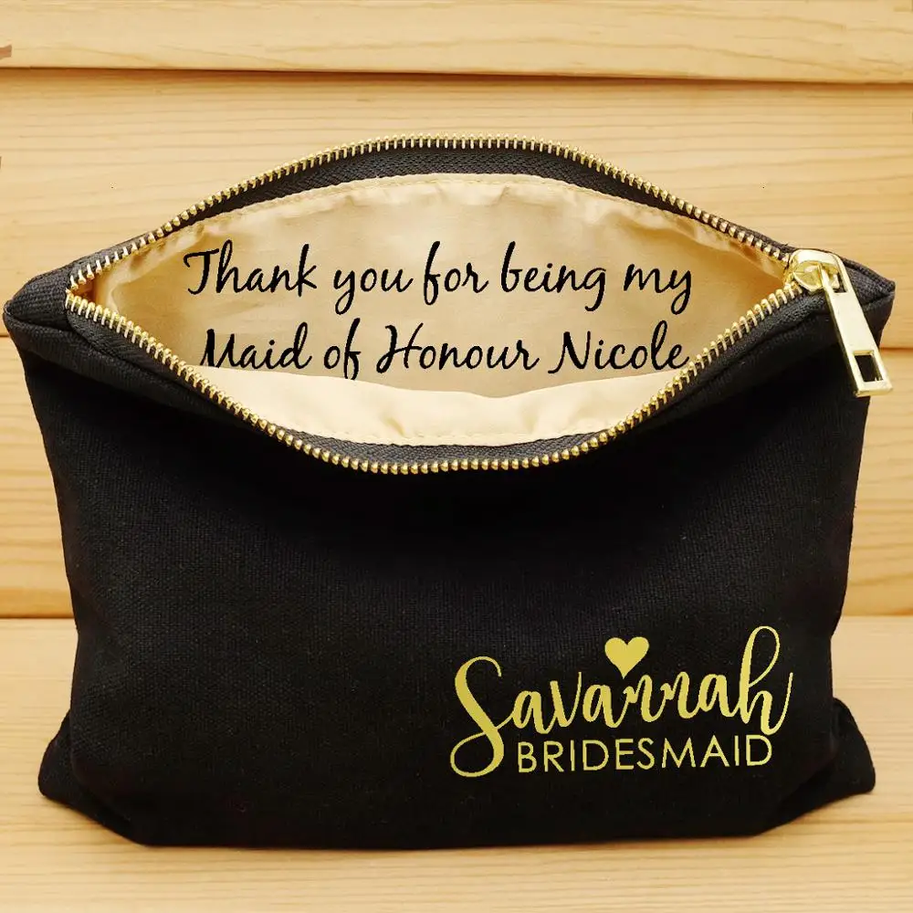 Индивидуальный подарок подружки невесты свадебная косметичка искусственная