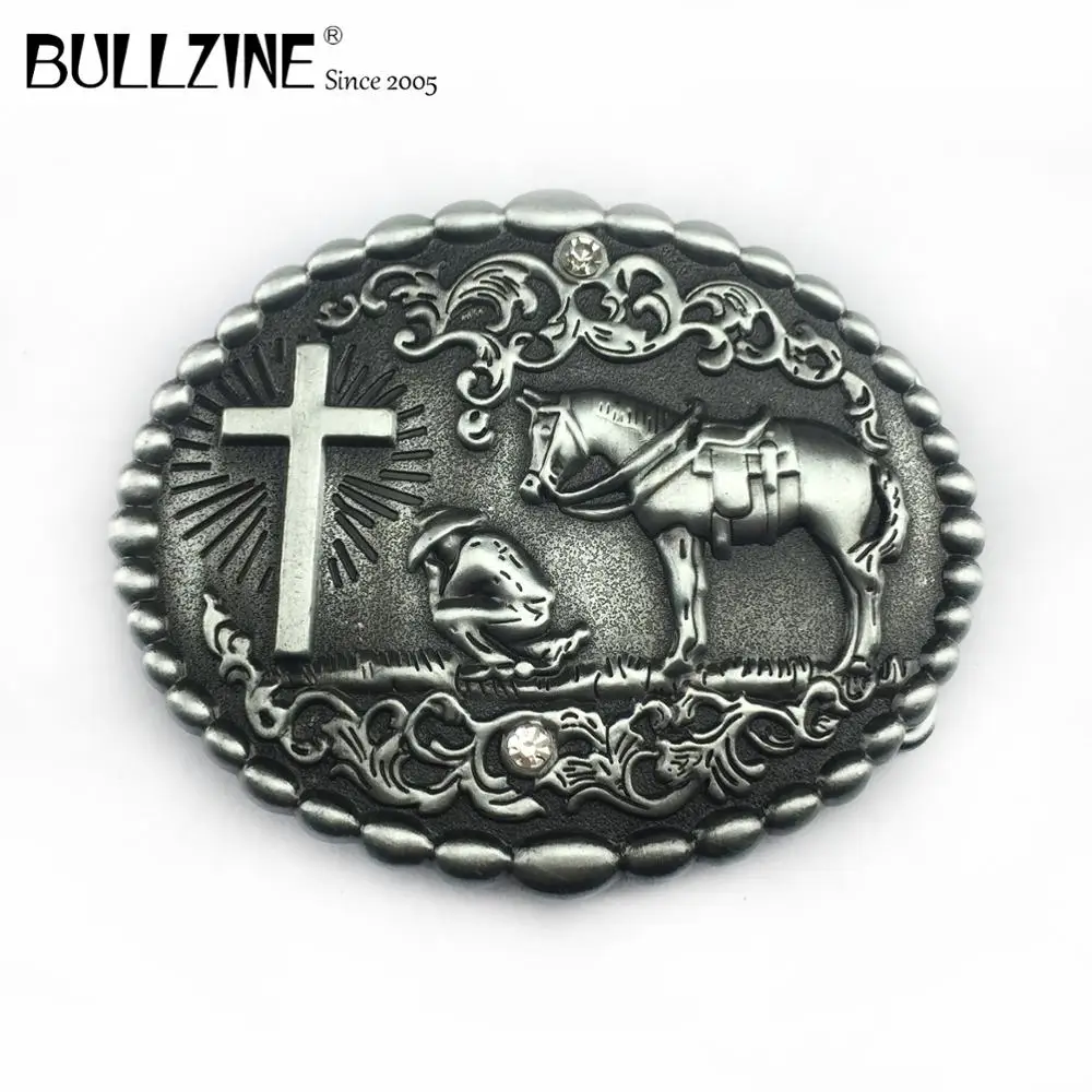 Bullzine цинковый сплав тяжелый Западный пояс с изображением лошади пряжкой