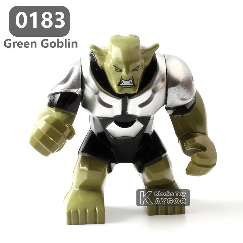 0183-Green Goblin Большой Марвел Халк Мстители эндгейм герой Большой Анти яд Карнаж Железный человек модель человека-паука строительные блоки кирпичи игрушка для детей l - Цвет: 0183-Green Goblin