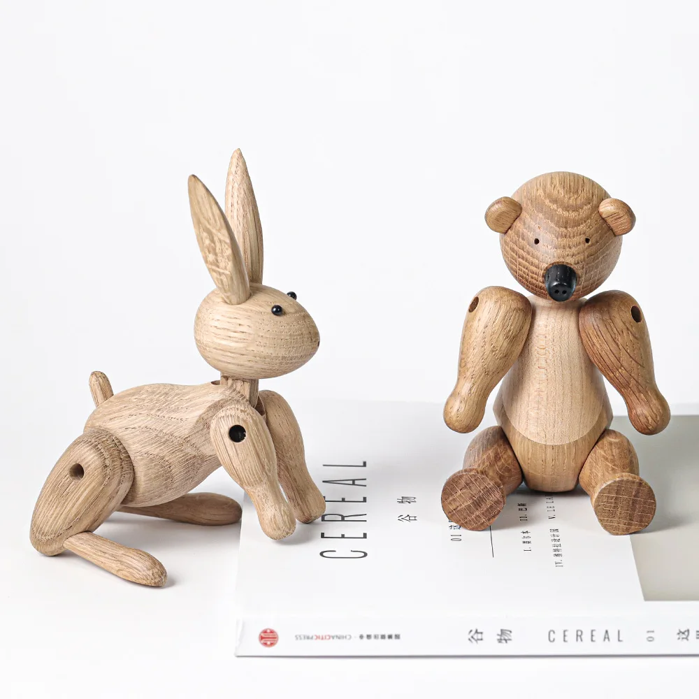 Новое поступление скандинавские Дания твердый дуб Деревянный кролик украшение