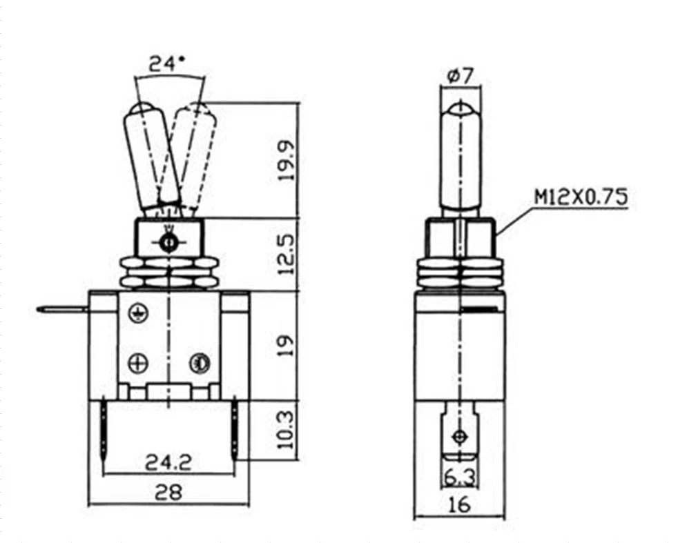 Artudatech 4 шт. 2 контактный 6Pin (ВКЛ) на 15A 250V Переключить винт переключения DPDT