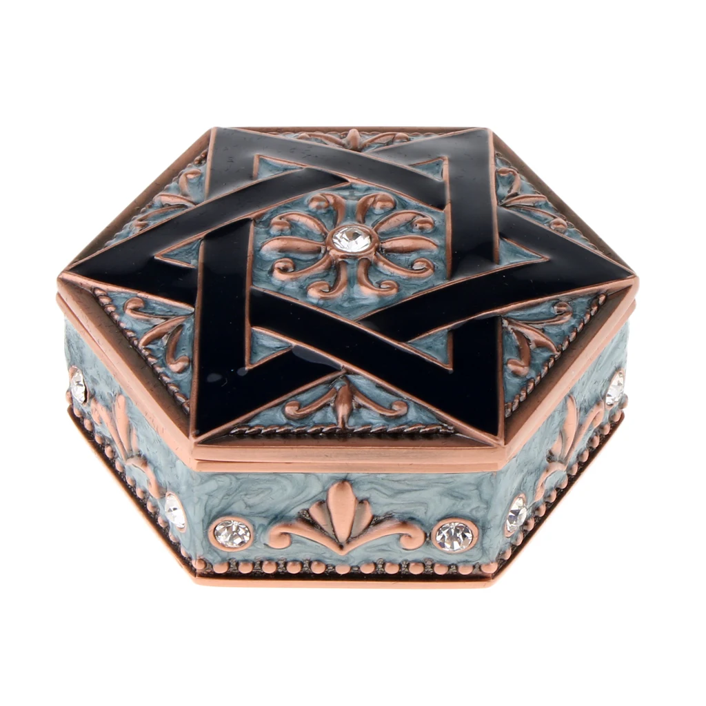 

Princess Jewelry Box High-end Jewelry Box Metal Hexagonal Star Dressing Box