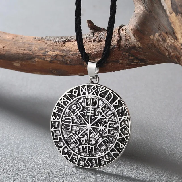 01 CHENGXUN ориентиром ожерелье-Компас талисман Viking Старший ФУТАРК кулона Valknut языческий амулет вегвизир скандинавский, норвежский подарок - Окраска металла: 01