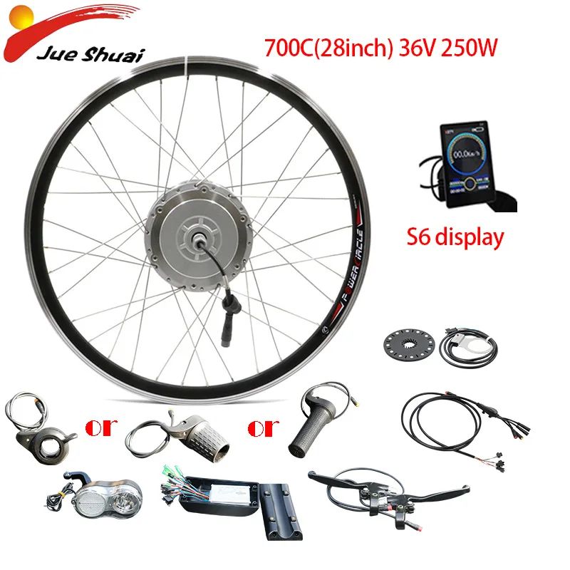 700C 36V 250W S6 Двигатель bafang колесо 36V250W Ebike электрическое преобразование велосипедов Комплект 26''700C концентратор велосипед с электродвигателем 8fun комплект Bicicleta Electrica - Цвет: 700C 36V 250W S6