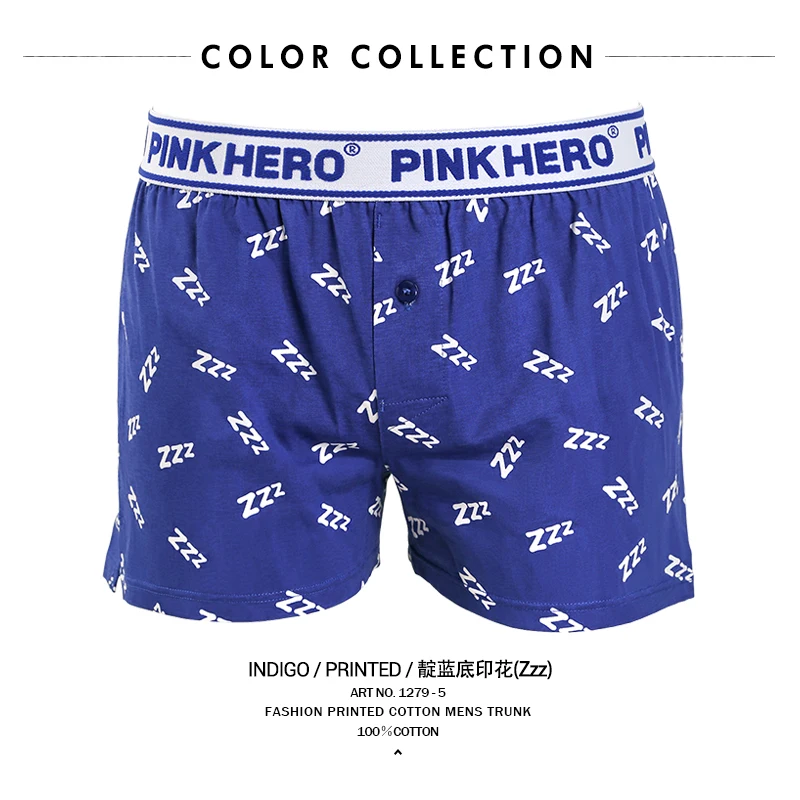 Синий Pink Heroes Для мужчин нижнее белье доска Шорты с модным принтом Для мужчин трусы-боксеры с изображением Шорты хлопок Для мужчин багажник - Цвет: Синий