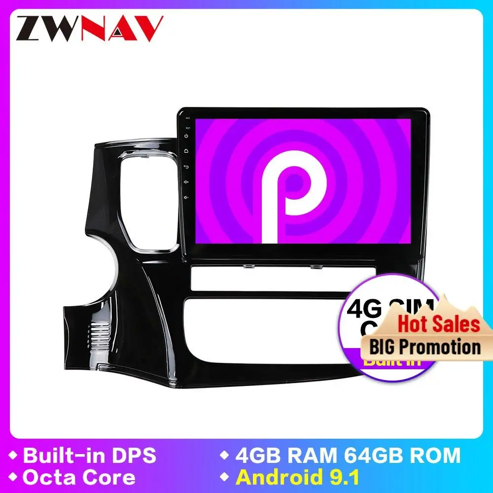 Мультимедийный плеер для Mitsubishi Outlander xl 3 IPS DSP Android 9 1 dvd gps навигация радио видео