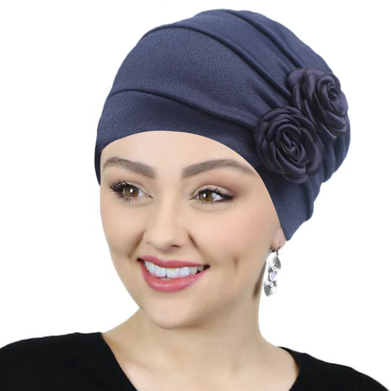 New Women's Hats Spring Summer Floral Beanie Hat Islamic Head Wrap Turban Caps Cancer Chemo Cap Ladies Bandana Muslim Head Cover