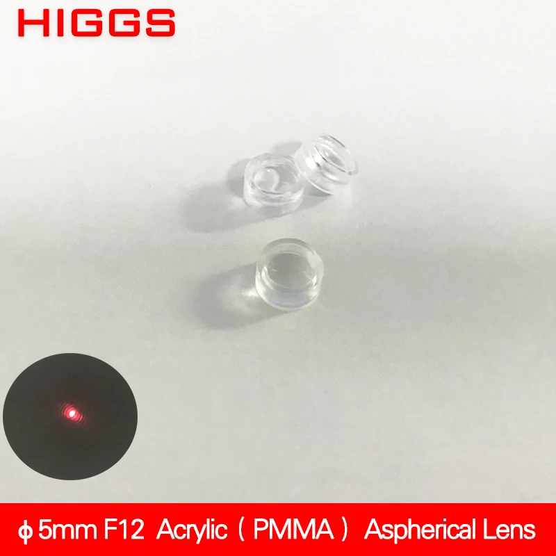 

High quality diameter 5mm focus length 12mm Acrylic PMMA aspherical lens laser module accessories focusing lens Customizable