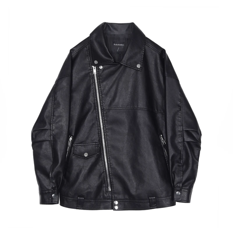 Куртка женская из искусственной кожи свободная Классическая куртка бойфренда на