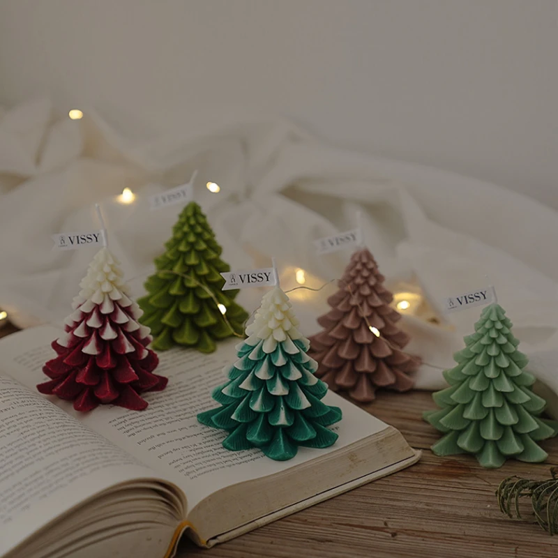 

3D Christmas Candle Tree Pine Cone Snowflake Candles Scene Decorative Aromatic Fragrance Aroma Candles Birthday souvenir Gift