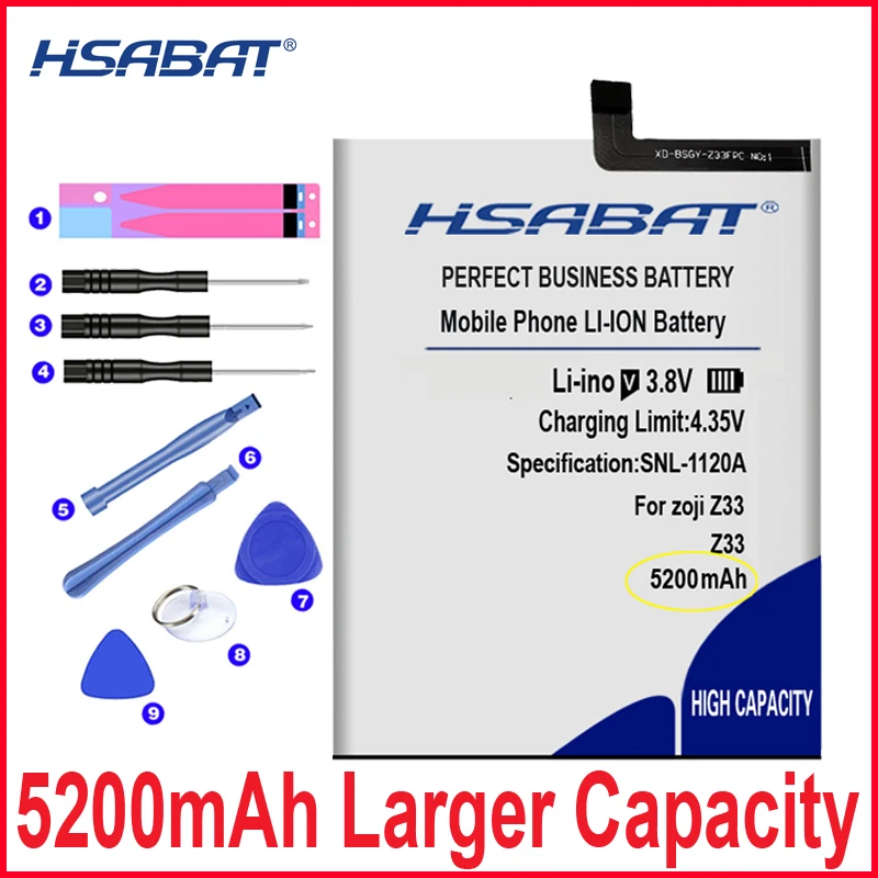 Аккумулятор HSABAT 0 циклов 5200 мА · ч для ZOJI Z33 HOMTOM высокое качество мобильный телефон