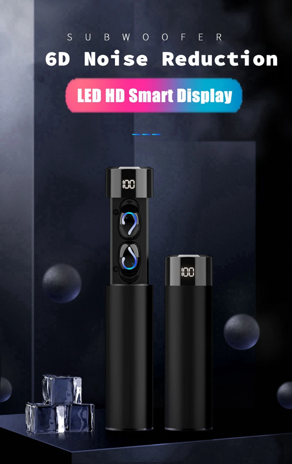 TWS настоящие беспроводные наушники HiFi Bluetooth наушники 6D шумоподавление Музыкальная гарнитура с светодиодный дисплей Беспроводная bluetooth-гарнитура