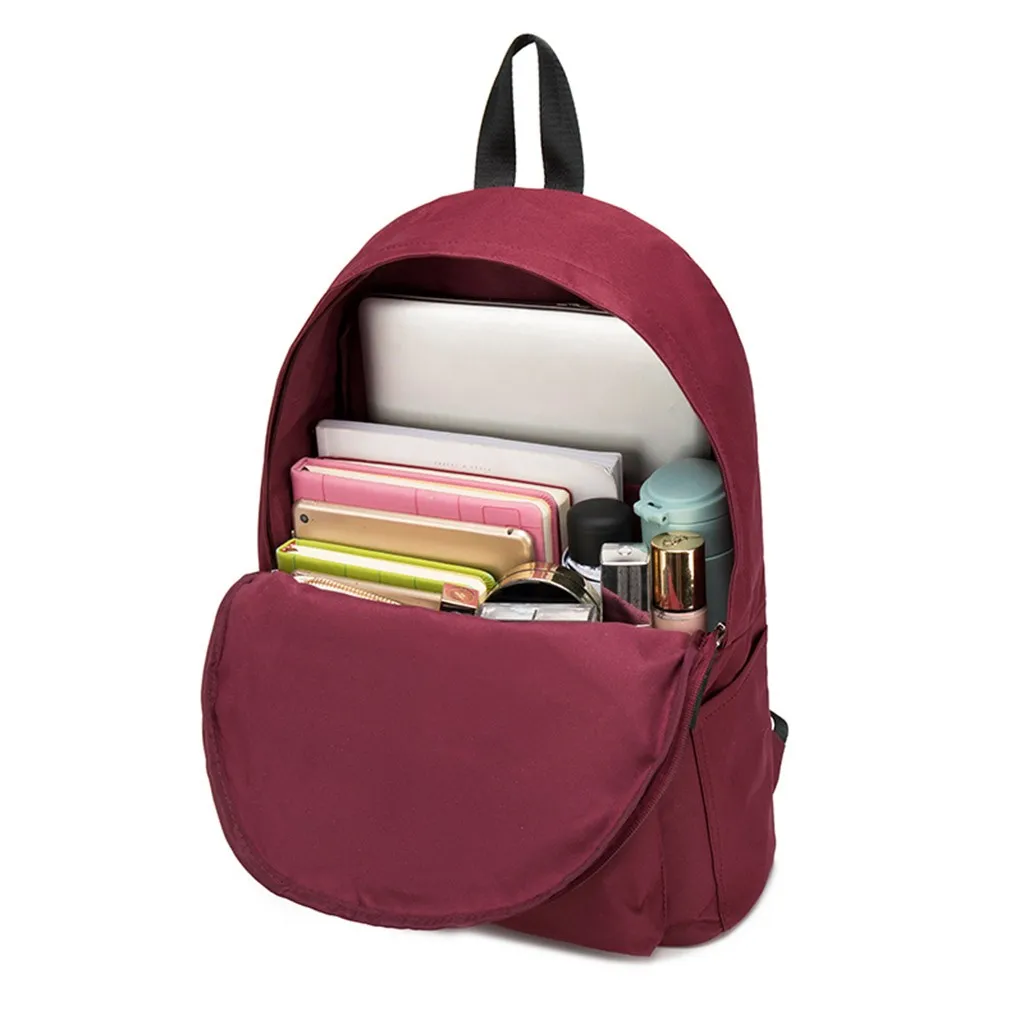 Рюкзак Холщовый для женщин и взрослых модный однотонный вместительный ранец на