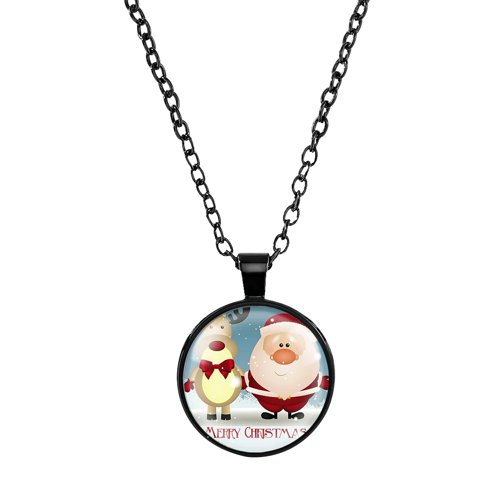 2021 Santa Theme Pocket Watch Women's Cute Quartz Pocket Clock Men's Fashion Alloy Pendant Exquisite Gift Box for Son Child