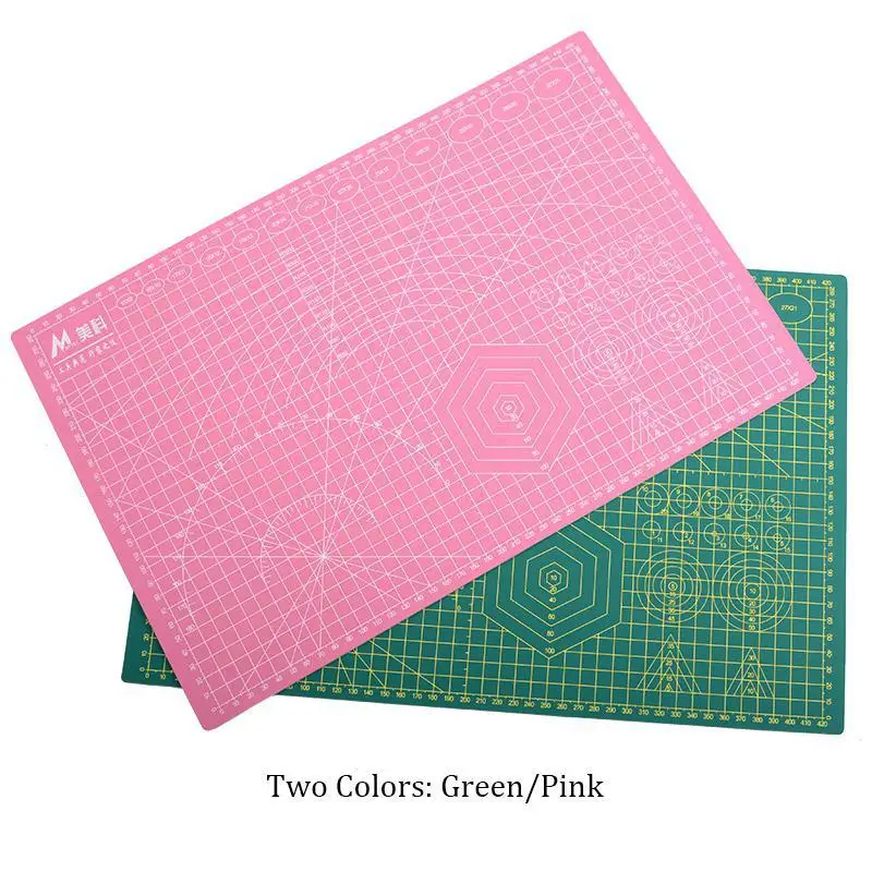 

A3 Cutting Mat Self Healing Board 30x45cm Double-sided for Quilting Sewing Crafts Carving Arts Cutting Knife Mat (Green/Pink)