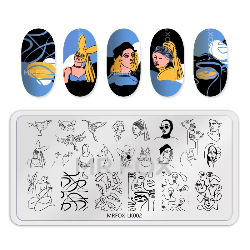 Шаблоны для стемпинга ногтей с эффектом эротичной девушки художественный