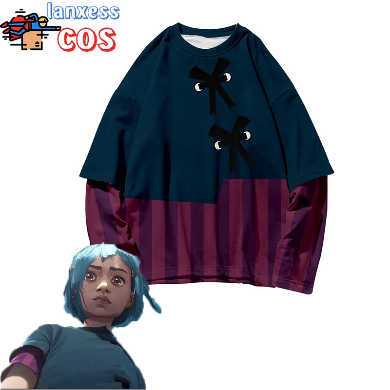

LOL Jinx Arcane Cosplay Costume Sweatshirt Outfits Autumn Winter Plus Velvet Halloween Carnival Sweatshirt