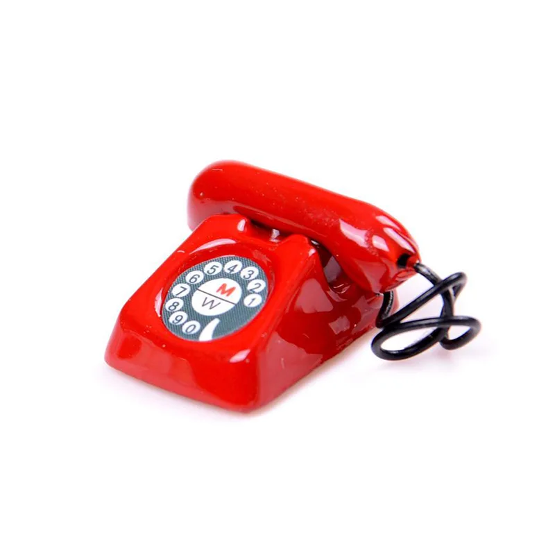 Металлический мини телефон для ролевых игр кукла домашний проводной кукольный