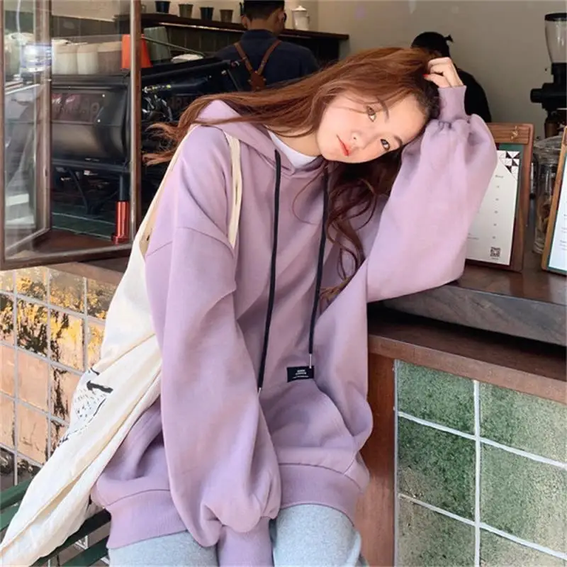 

Женский Свободный свитшот в Корейском стиле, Повседневная Толстовка с принтом ленивых букв, в японском стиле Харадзюку, винтажная одежда в стиле ольччан