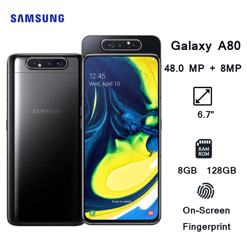 Фото2 - Samsung Galaxy A80 4G телефон, экран 6,7 дюймов, Восьмиядерный, 8 ГБ ОЗУ