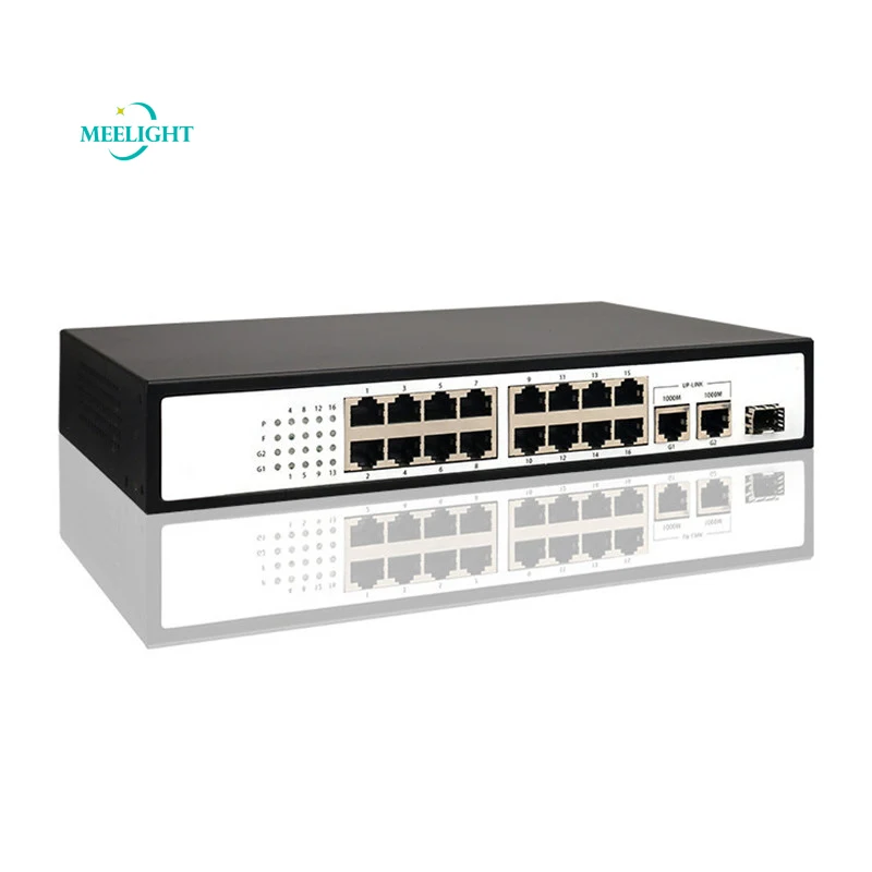 Коммутатор питания Poe на 16 портов 100 м 52 в 2 гигабитных порта uplink 1 порт для