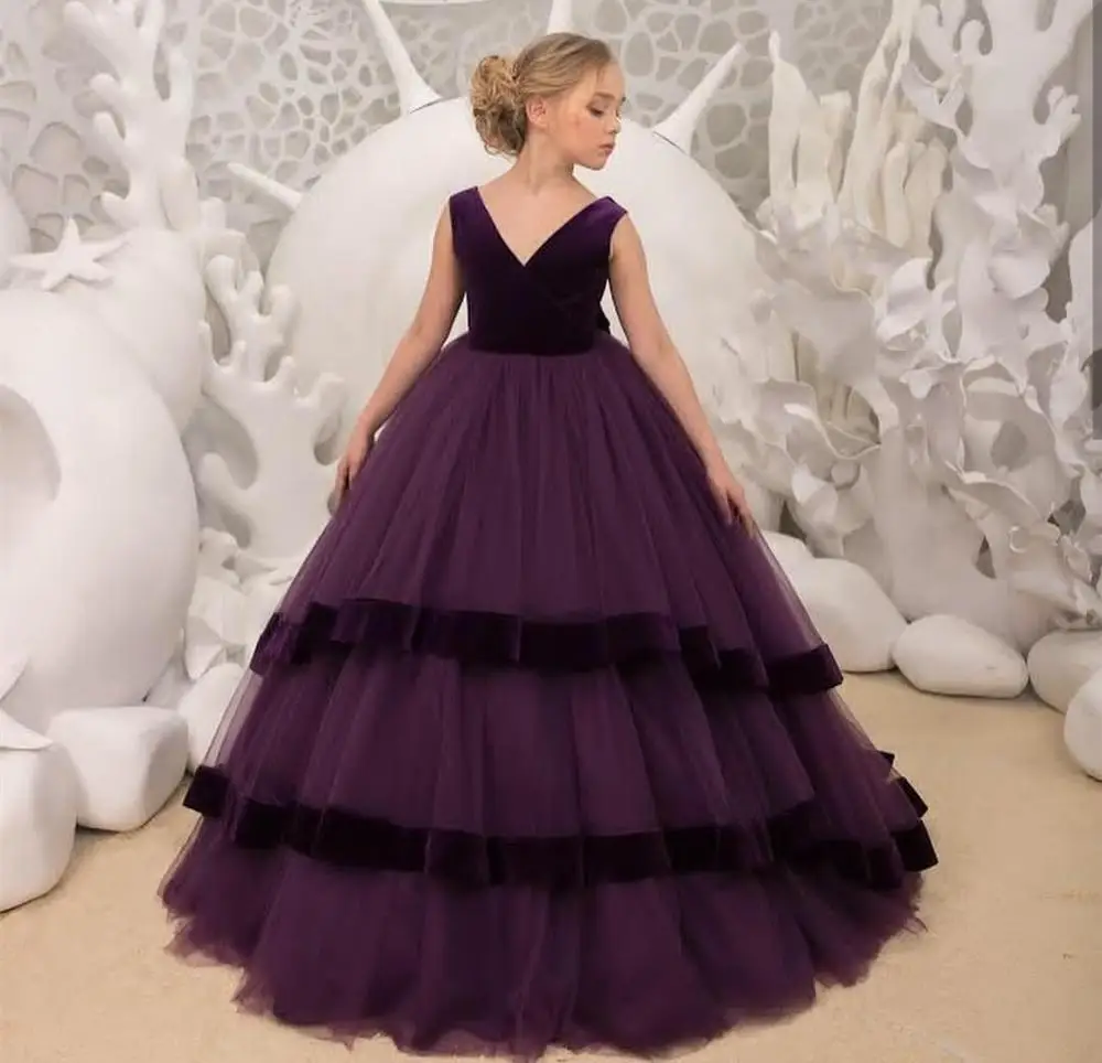 2020 винтажное фиолетовое кружевное бальное платье с v образным вырезом и цветами