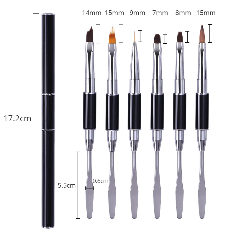 1 шт. черная двойная акриловая ручка для рисования шпатель инструмент подводки УФ