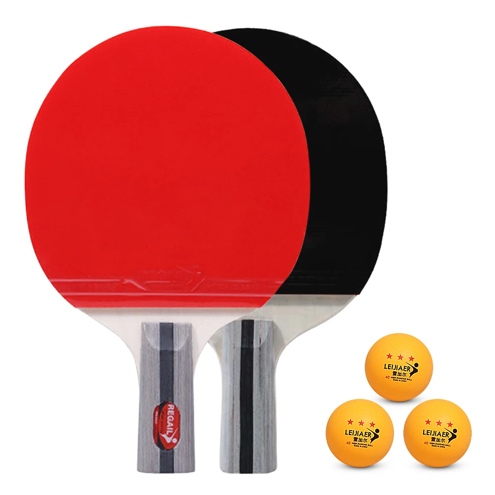 

Ping Pong Paddles Table Tennis Rackets 2 Bats Long Handle Racket Set Training Accessories Racquet Bundle Kit with Bag 3 Balls