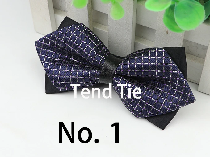 Men Leather Buckle Bowtie Plaid Butterfly Knot Mens Accessories Luxurious Bow Tie Black Cravat Formal Suit Wedding Ceremony Ties