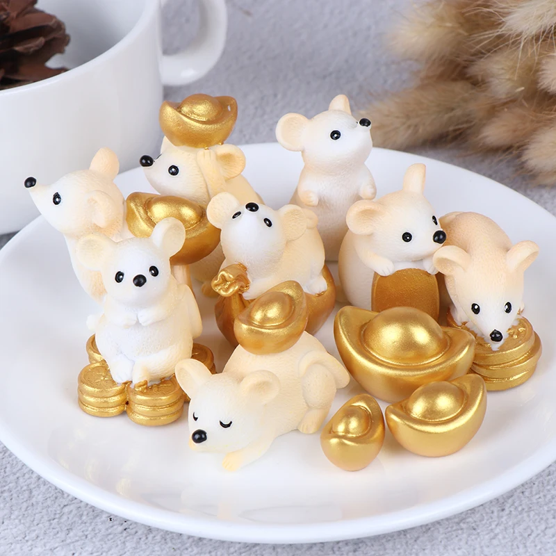 Китайский год мыши счастливый желтый деньги Фортуна милое украшение в виде мышек