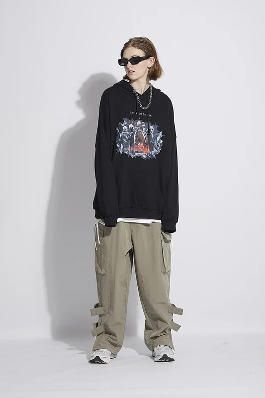 

Top Quailty Cargo Pants Big Pocket Drawstring Men Women Loose Pants Casual