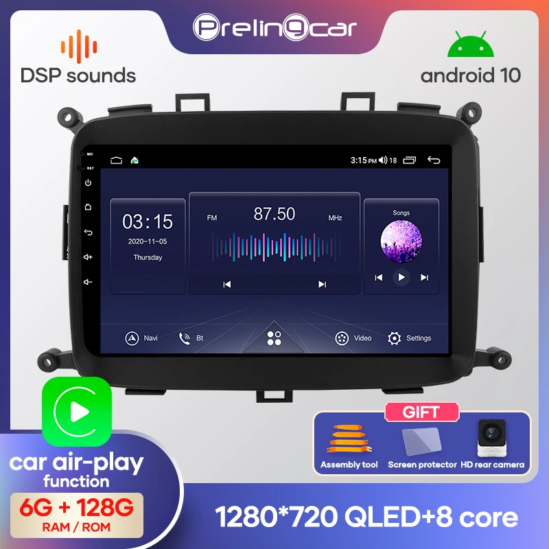 Автомагнитола Prelingcar 2 Din Android 9 0 без DVD с радио мультимедийным проигрывателем GPS