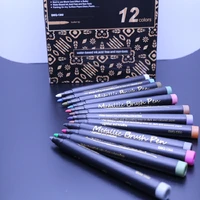 12 colors diy metal waterproof permanent paint marker pens supplies art painting suitable for crafts metal wood ceramics