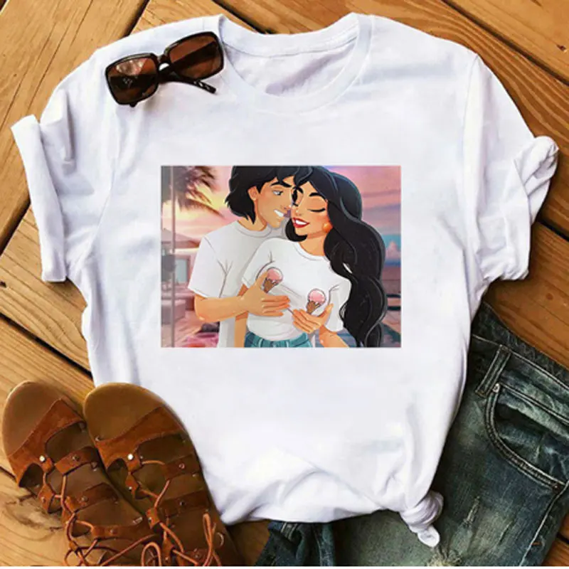 Lovers Vogue Princess Kawaii Harajuku T Shirt Women Cute Anime T-shirt Funny Cartoon Graphic Tshirt 90s Fashion Top Tees Female | Женская
