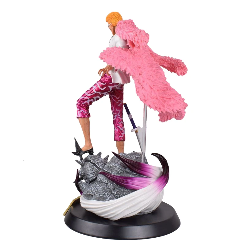 Billig One Piece Action Figure GK Donquixote Doflamingo 37cm Puppe Modell Statue Sammlung Spielzeug Anime Exquisite Qualität Desktop Figma