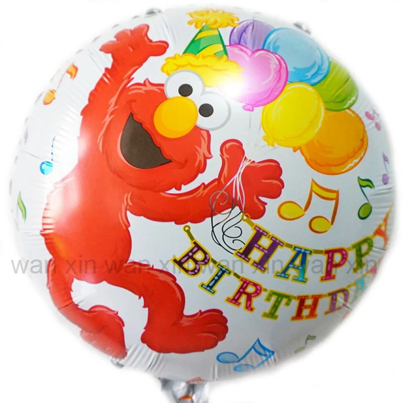 4pc elmo 1 4 шт. вечерние воздушные шары с изображением улицы Сезам, стиль, 18 дюймов, круглые гелиевые шары с изображением Элмо, воздушные шары с принтом на день рождения для детей, игрушки - Цвет: 4pc elmo 1