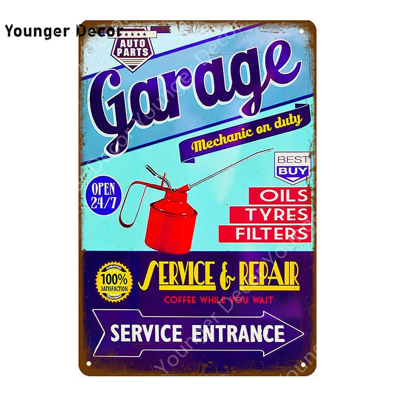 Автомобильные газовые масляные шины винтажный металлический постер для гаража