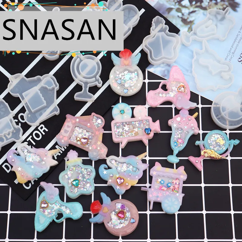 SNASAN подвеска в виде зыбучего песка автомобиль звезда силиконовая форма для