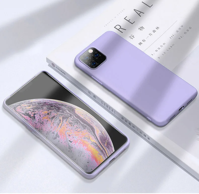 Тонкий мягкий чехол для iPhone 11 Pro 7 8 6 6s Plus, жидкий силиконовый чехол, карамельный цвет, чехол для iPhone X Xs 11 Pro Max XR - Цвет: Purple