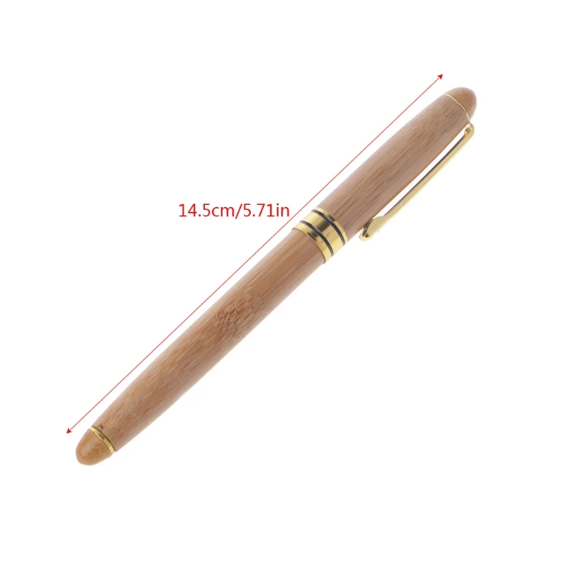 

1PC Bamboo Fountain Pen Fine Nib Smooth Writing Ink Best Present Office Supply