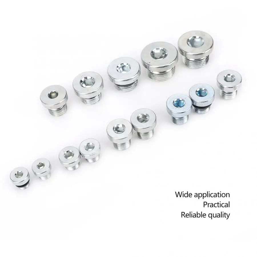 14Pcs Drain Plug Hex Socket Oil Flange Pan Sealing Fittings Multiple Purpose Nut for Water Pipe Beer | Обустройство дома