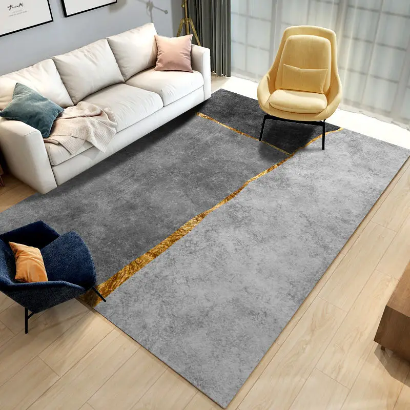 

Nordic Light Luxury Rug Large Area Crystal Velvet Living Room Sofa Coffee Table Blanket Bedroom Entrance Non-slip Absorbent Mat