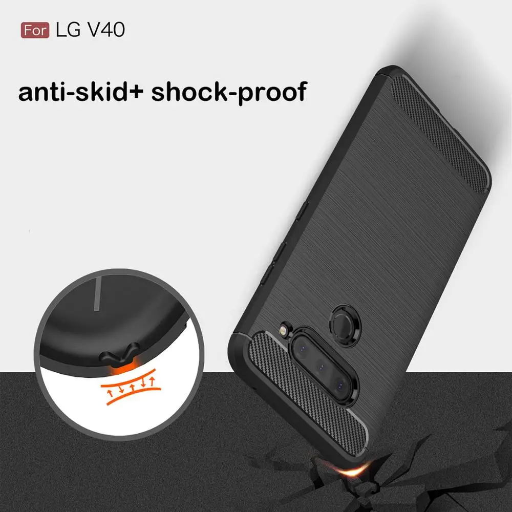 

Carbon Fiber Silicone Case For LG G6 G7 G8S ThinQ Mini V60 5G Q6 Stylo 5 X5 G9 One K10 2018 K12 Plus V40 V30S V35 V50 Case Cover