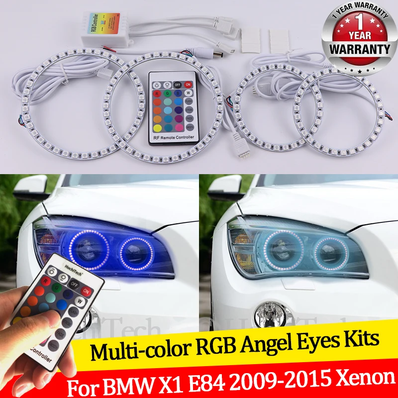 

For BMW X1 E84 2009 2010 2011 2012 2013-2015 Xenon headlight 16 colors RGB Angel Eyes LED Halo Rings RF Wireless Control DRL