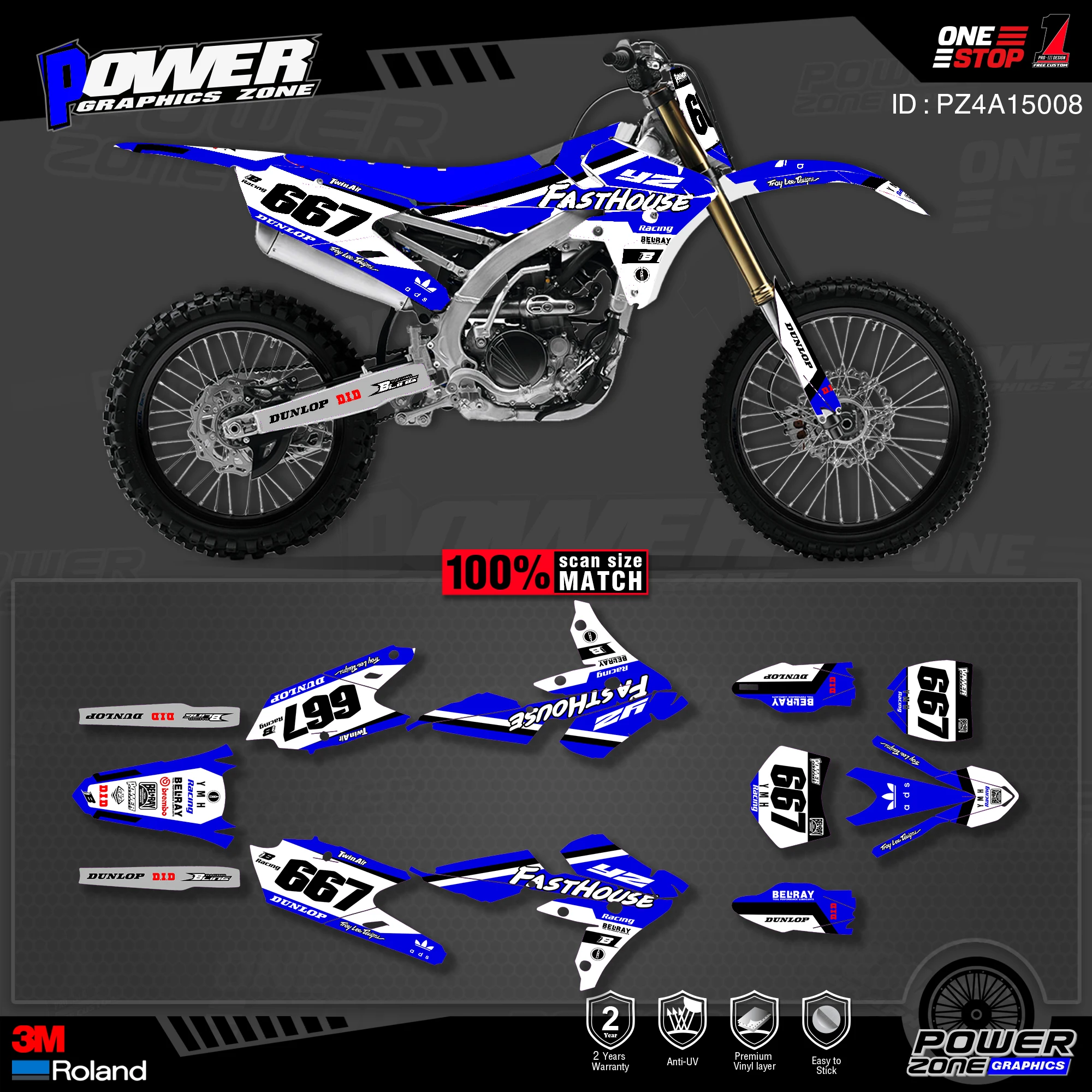 Персонализированные графические фоны PowerZone Team наклейки 3M Набор наклеек для YAMAHA